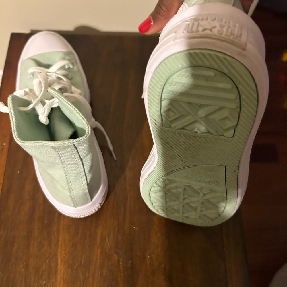 Converse Light Green High-Top Sneakers - Picture 3 of 4